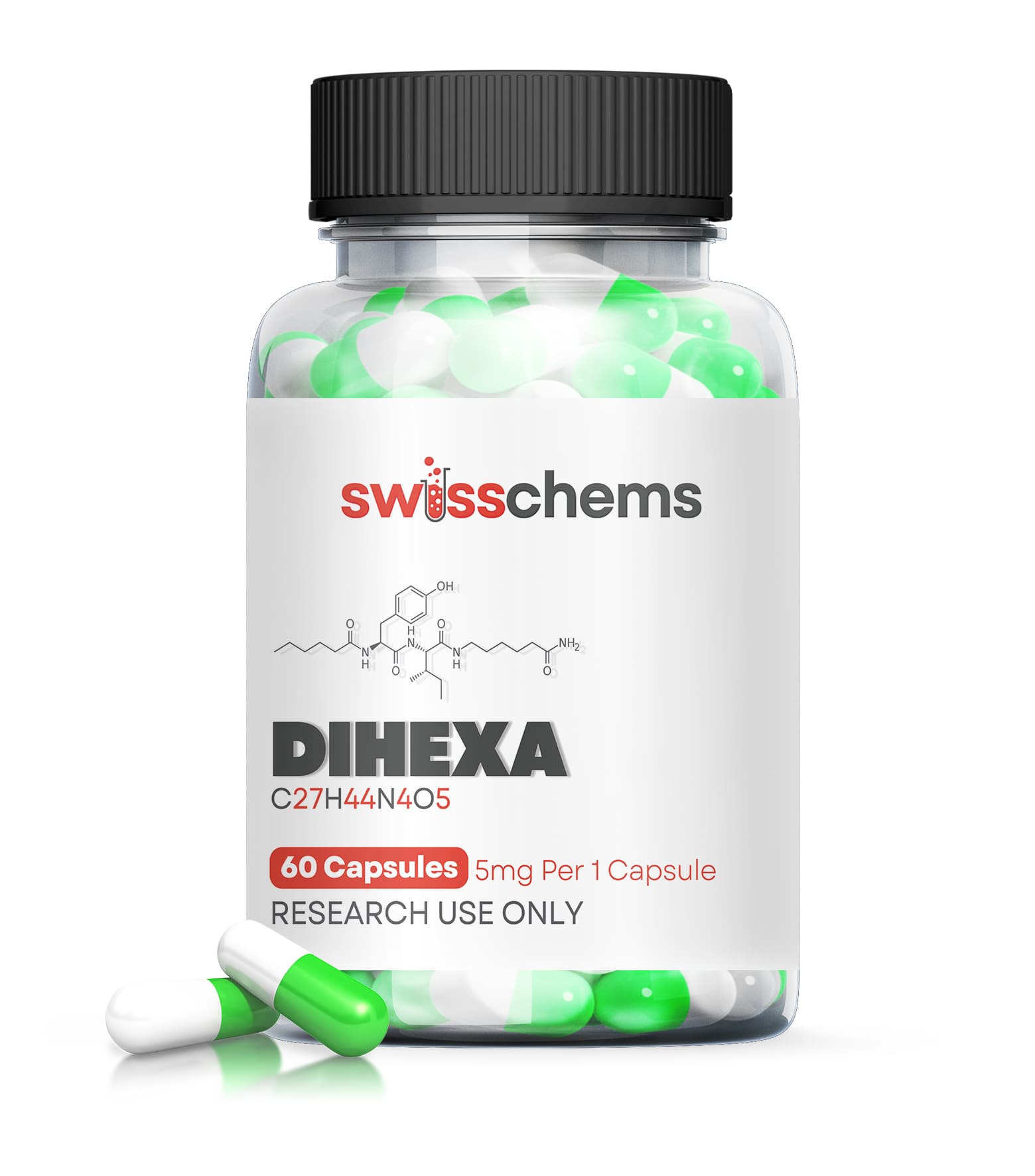 Dihexa, 300 mg (5 mg/60 capsules) 60 cap…