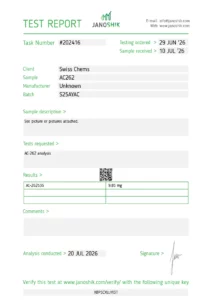 AC-262 (Accadrine), (10mg/capsule) 60 Capsules lab report