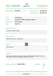 TB-500 (Thymosin Beta-4) lab report