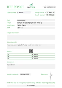 TB-500 (Thymosin Beta-4) lab report